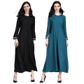Latest Fashion Muslim Long Dress Women Muslim Lady Dress Blue Black Front Close Abaya Egypt